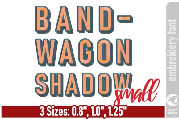 Bandwagon Shadow Embroidery Font - S Guide