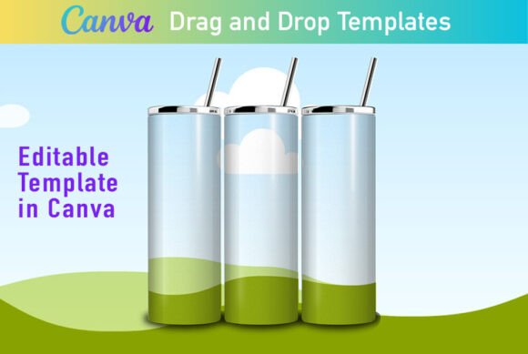 Canva Tumbler Drag and Drop Mockup, 20oz Guide