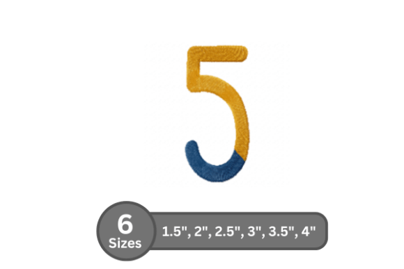 Chalk Split Number -5: Elevating Machine Embroidery with Professional Fill Stitch Typography