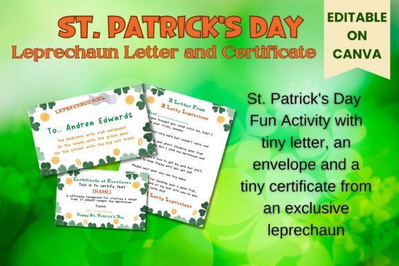 Creating St. Patrick’s Day Magic with an Editable Leprechaun Letter and Trap Certificate