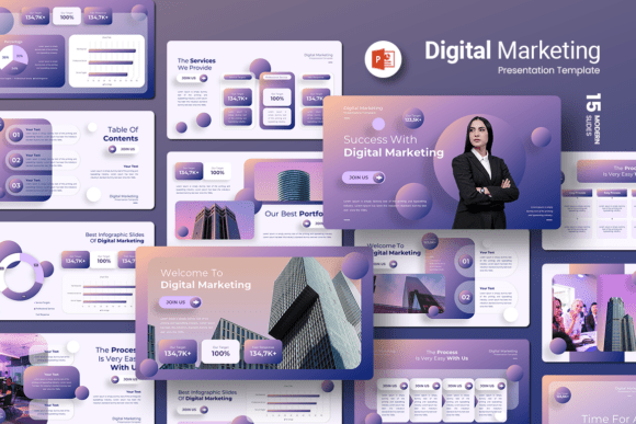 Digital Marketing - PowerPoint Template: Elevating Your Presentations Without the Design Struggle