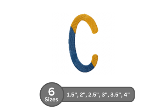 Elevating Embroidery Projects with the Chalk Split Alphabet - C Fill Stitch Font