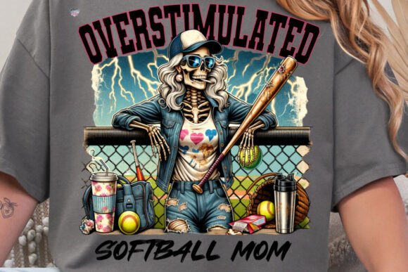 Evaluating the Overstimulated Softball Mom PNG for Sublimation Projects