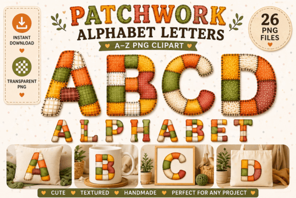Evaluating Warm Rustic Patchwork Alphabet Letters for Seasonal Design