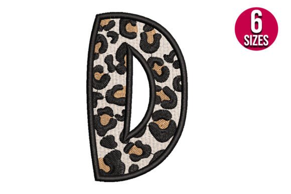 Leopard Print Alphabet Font Letter D: Bold Embroidery for Personalized Projects