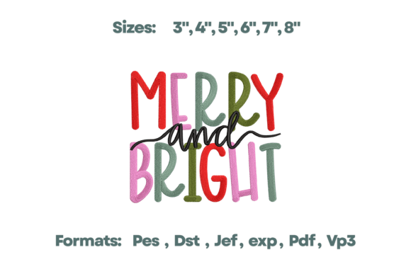 Merry and Bright Christmas Lettering: Elevating Holiday Embroidery with Modern Typography