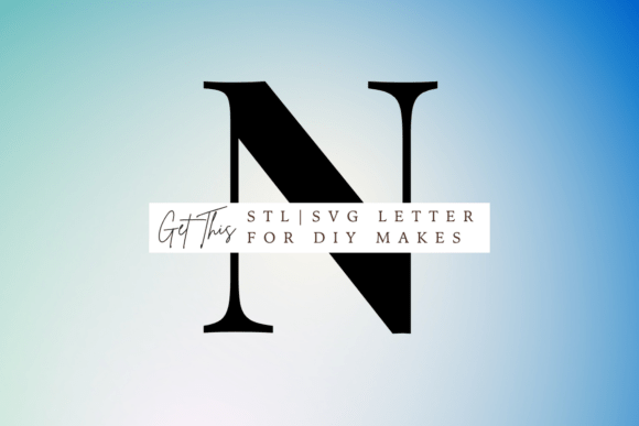 Playfair Display Letter N: SVG & STL Files