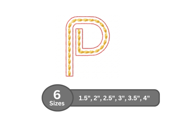 Rope Twist Alphabet -P: Elevating Embroidery Projects with Classic Style