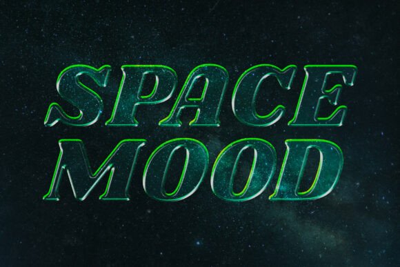 Space Mood Glass Text Effect for Sci-Fi Designs