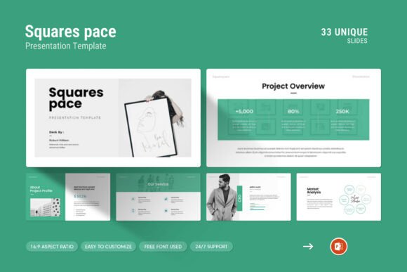 Squarespace PowerPoint Template: Professional Design