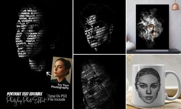 Text Portrait Editable Photo Effect: Transforming Words into Visual Stories