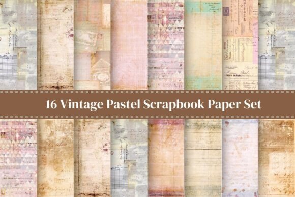 Vintage Pastel Scrapbook Paper Set: Elevating Creative Projects with Timeless Charm